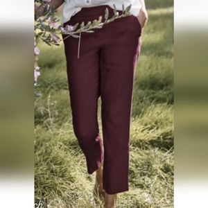NWT Eggplant/Beet J.Jill Tapered Linen pant
